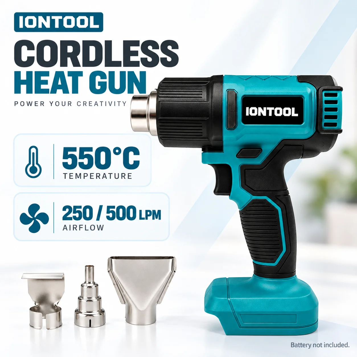 Cordless Heat Gun For Shrink Tubing - IONTOOL Langlebige Kabellose Heißluftpistole 550 ℃