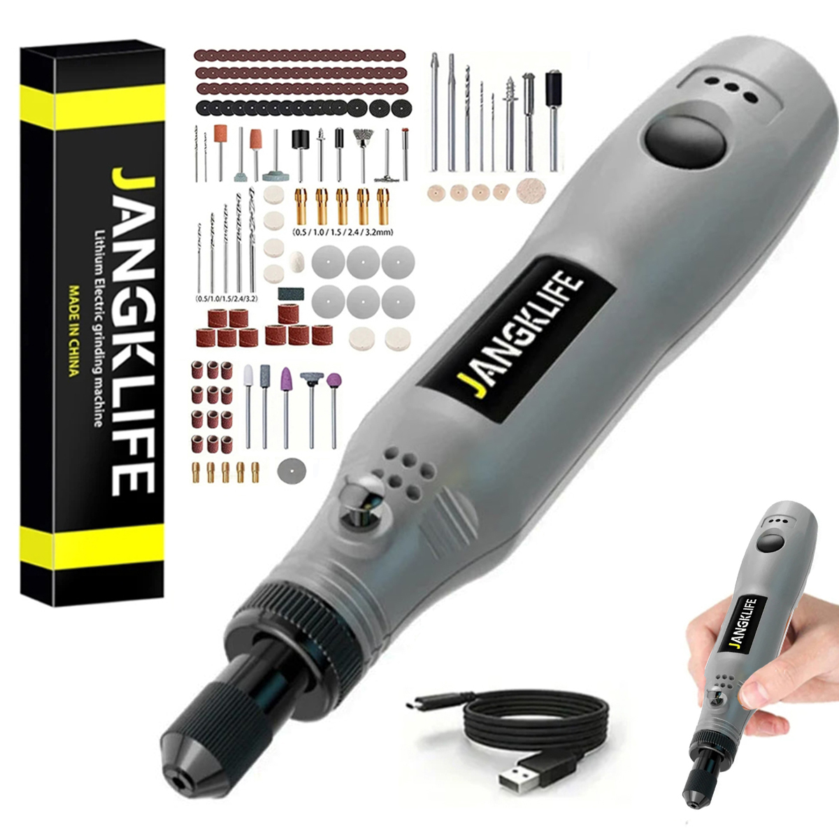 Cordless Rotary Tool Kit Accessories - USB-Akku-Drehwerkzeug-Kit Holz bearbeitung Gravur Stift Diy