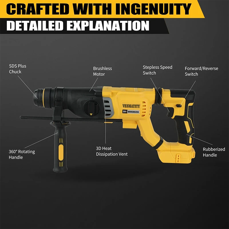 Vesmatity Bürstenloser Akku-Bo – Brushless Cordless Electric Drill 18V Bewertung und Preis